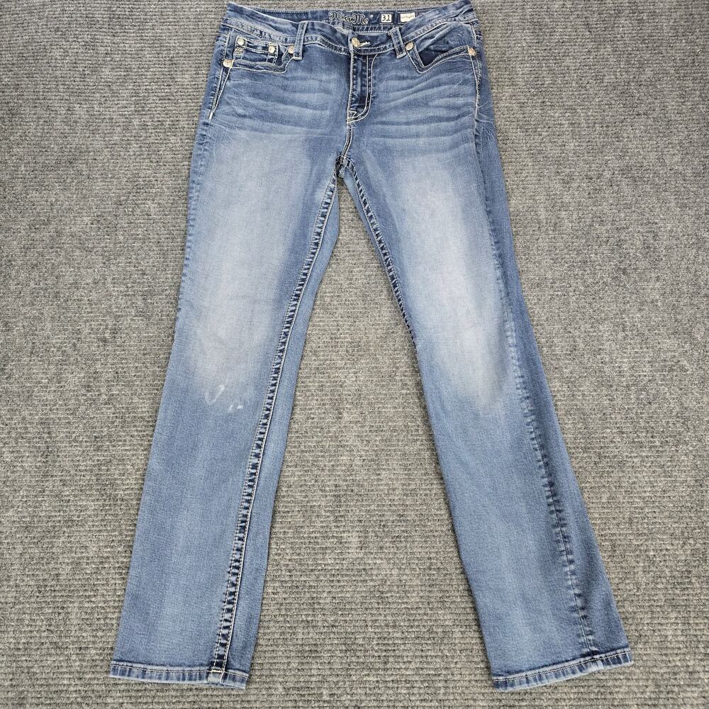 Miss Me Jeans Womens 31x31 Easy Straight Blue Sequin Wing Rhinestone Y2K